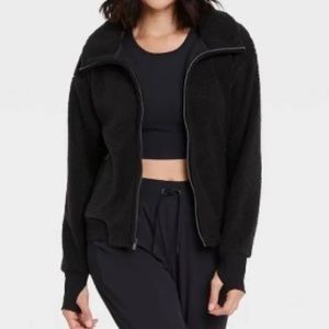 All in Motion Black Sherpa Fleece Jacket